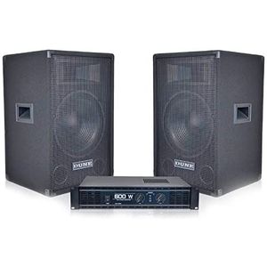 2 luidsprekers + versterker stereo 2 x 200 WRMS