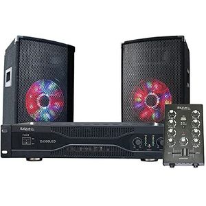 Set Sono 2 luidsprekers, 10 inch, 2 x 250 W + mixer USB/BT + versterker + microfoon