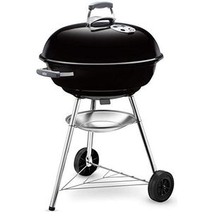 Weber Compact Kettle Houtskoolbarbecue 57 Centimeter | Barbecue Met Deksel | Standaard En Wielen| Vrijstaande Outdoor Oven, Smoker & Kookplaat - Zwart (1321004)