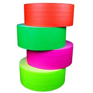 Set Neon plakband 5 cm x 4 cm: 4 kleuren fluorescerend - Gaffer