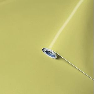 Venilia Plakfolie uni mat geel decoratiefolie meubelfolie behang zelfklevende folie, PVC, zonder ftalaten, geel, 45cm x 2m, 160µm (dikte: 0,16mm), 53297
