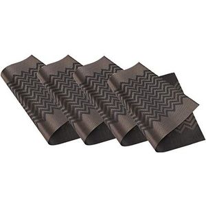 Venilia Waves 59014 Gevlochten placemat, zwart, eettafel, eettafel, rechthoekig, 4 stuks, 45 x 30 cm