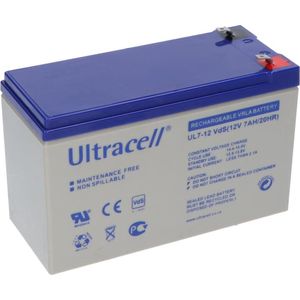 Ultracell - UL7-12 - Loodaccu - 12 Volt - 7 Ah - Onderhoudsvrij