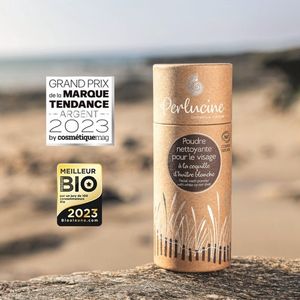 Luxurieuze biologische Gezicht waspoeder met witte oesterschelp - gevoelige huid - effectieve reiniger - met kokosnoot en aminozuren 40gr