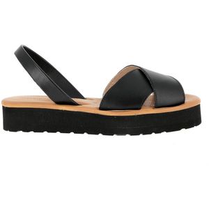 Sandalen met plateauzool, in leer Avarca Muro MINORQUINES. Leer materiaal. Maten 36. Zwart kleur