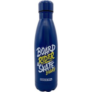 RVS thermosfles - marineblauw - Skate Rider - 500 ml - waterfles - drinkfles - sport