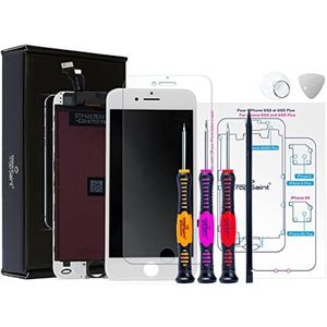 Trop Saint Scherm wit display voor iPhone 6 (4,7)"" LCD reparatieset met magnetische schroefkaart, pantserglas, gereedschap en handleiding (mogelijk niet beschikbaar in het Nederlands).