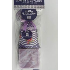 Geurzakje lavendel met Marseille lavendel zeep 100gr Franse handzeep - Marseillezeep Geurzakje voor kledingkast