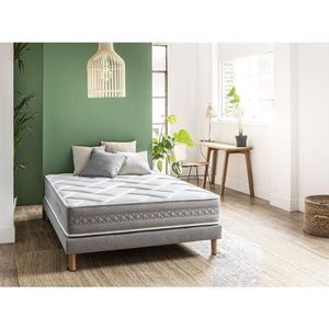 SOMDREAM Set DREAMAIR matras + boxspring 140x190 - 864 pocketveren - 7 zones - Zeer stevig - 25 cm - 100% Frans