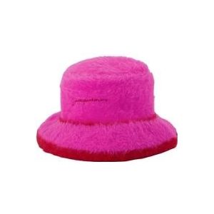 Jacquemus Roze Neve Bucket Hat met Bucolic Feel , Pink , unisex , Maat: 58 CM