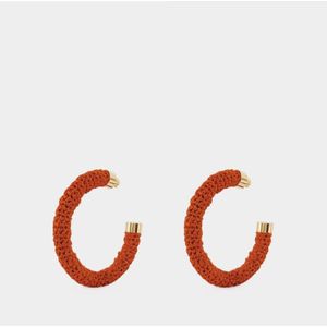 Jacquemus, Accessoires, Dames, Oranje, ONE Size, Raphia Oorbel - Oranje Beige Sluiting