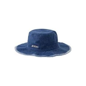 Jacquemus Blauwe Denim Artisjok Bucket Hat , Blue , unisex , Maat: 56 CM