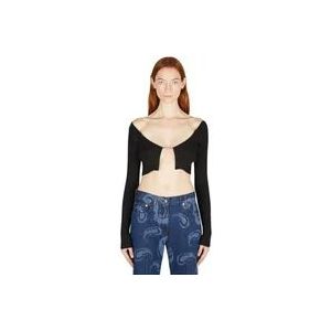 Jacquemus, Dames, Tops, Zwart, Maat: 2XS
