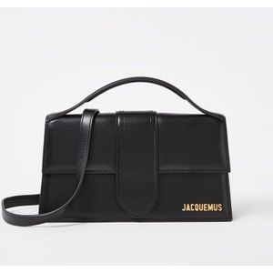 Jacquemus Zwarte Leren Baby Tote Tas , Black , Dames , Maat: ONE Size