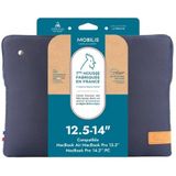 Mobilis Housse Ordinateur - 12.5-14"" - Compatible MacBook Pro 13'' & MacBook Pro 14'' - Fabriquée en France - 25% recyclée - Bleu Nuit - La Frenchie