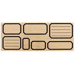 Florilèges Design FG117079 zeven schooletiketten, houten stempel, 6 x 15 x 2,5 cm