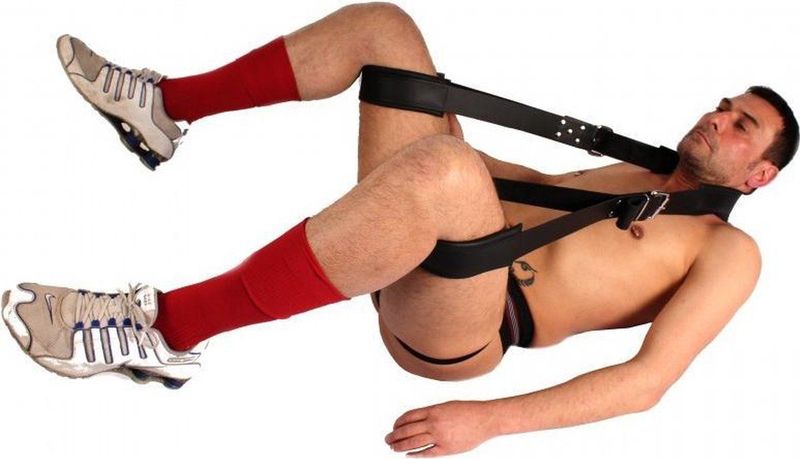 Leren Reis Sling met Gespen - Zwart
