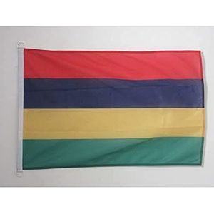 Mauritiusvlag 90x60 cm voor buiten - Mauritiusvlag 90 x 60 cm - Banner 2x3 ft Gebreid Polyester met ringen - AZ FLAG