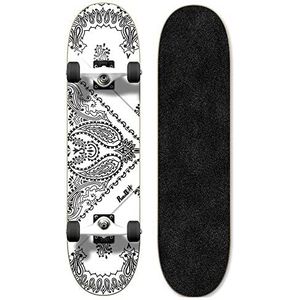 31 x 7,75 inch grafische bandana wit compleet skateboard