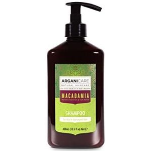 Arganicare, Macadamia Vochtinbrengende shampoo voor droog en beschadigd haar met gecertificeerde organische argan- en macadamia-oliÃ«n, 400 ml