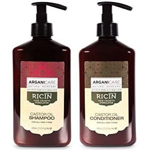 ARGANICARE - Duo groeiversneller met ricinusolie - Shampoo 400 ml + conditioner 400 ml