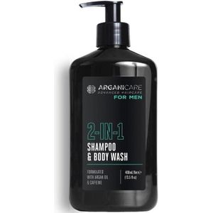 Arganicare For Men 2-In-1 Shampoo & Body Wash Douchegel en Shampoo 2in1 400 ml