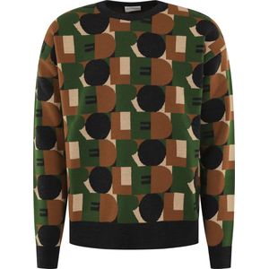 Drole de Monsieur - Rondgebreide Trui - Veelkleurig - Ronde Halslijn