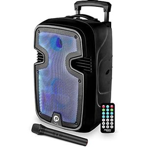 FestiSound TSF12 Vrijstaande luidspreker met micro-accu en afstandsbediening, led RGB, 600 watt, USB/BT/AUX/SD Boomer, 30 cm