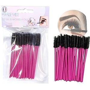 PARENCE - 20 stuks wimperborstels, semi-herbruikbaar en wasbaar, van zachte premium vezels, wegwerpproduct na 5 toepassingen, wimperkwasten, make-up-kwasten, mascara, wenkbrauwkwast, applicator,zwart