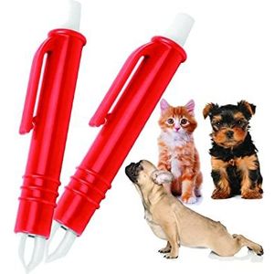 PARENCE - 2-delige set voor automatische teek voor dieren/set met 2 rode knijpers - anti-teekklemmen voor katten, honden, ander dier, mens