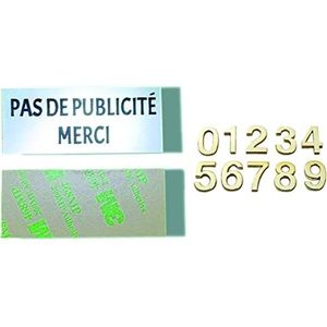 PARENCE. - 2-delige set, nuttig voor thuis/bord zonder kroeg + deurnummer, kleur goudkleurig (nummer 5)