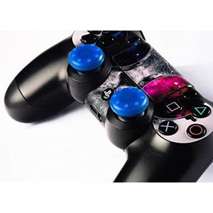 Set van 4 Joystick-beschermfolies, compatibel met alle console-controllers/G-MOTIONS, personalisering van je joysticks, betere grip en bescherming rondom, G-stitch, blauw