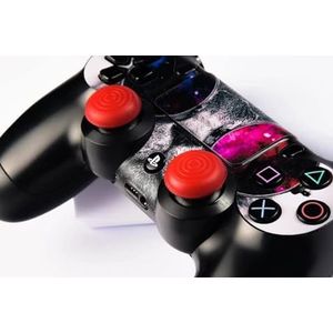 Set van 4 Joystick-beschermfolies, compatibel met alle console-controllers/G-MOTIONS, personalisering van je joysticks, betere grip en bescherming rondom, G Curve Red