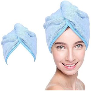 PARENCE. - Microfiber handdoek voor haar, absorberend, voor vervagen, 50 x 22 cm, willekeurige kleur (blauw, roze, oranje, paars)