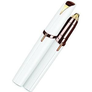 G-MOTIONS. - Elektrische scheer-/trimmer op batterijen – voor neus, oren, wenkbrauwen, baard, dons/mannen en vrouwen, handleiding in het Frans en kleine borstels inbegrepen – wit