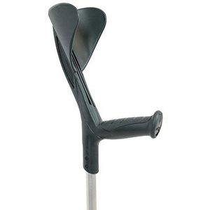 GIMA Crutch in hoogte verstelbaar aluminium zwart kleur