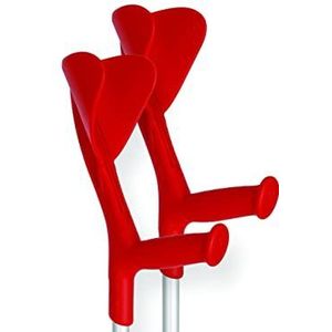 Aluminium - Kruk - Rood - In Hoogte Verstelbaar - Ergonomische Handgreep