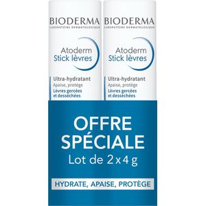Bioderma Atoderm Ultra-Moisturizing Lip Stick Set van 2 x 4 g