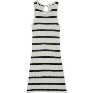 Grace & Mila - Mousse - Jurk - Zwart Wit Gestreept - 55% Linnen 45% Katoen