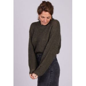 Groene grof gebreide wollen trui Naissance - Grace & Mila