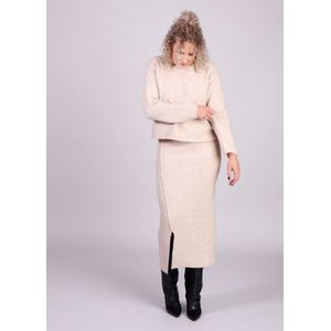 Grace & Mila - Nastia - Kokerrok - Beige - Gebreid met Wolmix