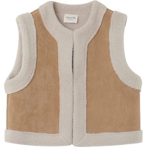 Grace & Mila - Noe - Gilet - Beige - Suede Buitenkant, Imitatieschapenvacht Voering