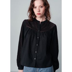Grace & Mila - Nolisa - Broderie Blouse - Zwart