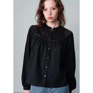 Grace & Mila - Nolisa - Broderie Blouse - Zwart