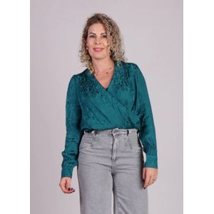 Groene wikkelblouse met patroon Nonna - Grace & Mila