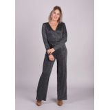 Grace & Mila - Olivia - Jumpsuit - Zilver - Glitter - V-Hals