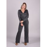 Grace & Mila - Olivia - Jumpsuit - Zilver - Glitter - V-Hals
