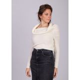 Grace & Mila Oranger trui off-shoulder omgeslagen Off White