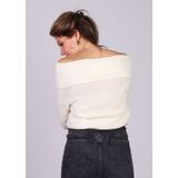 Grace & Mila Oranger trui off-shoulder omgeslagen Off White