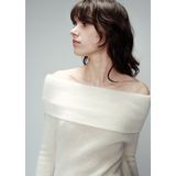 Grace & Mila Oranger trui off-shoulder omgeslagen Off White
